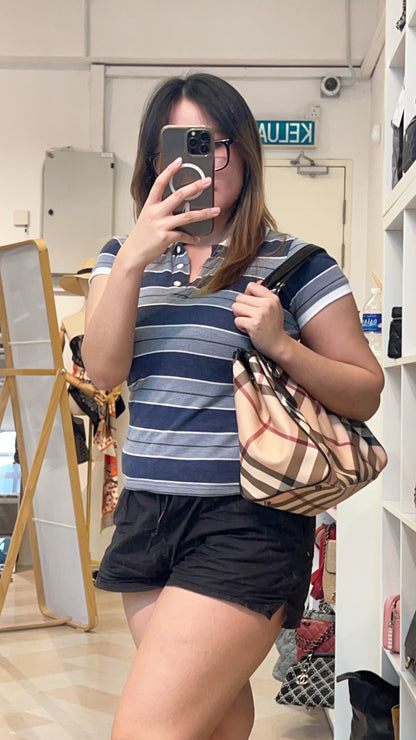 Burberry Nova Check Medium Mulberry Tote Bag