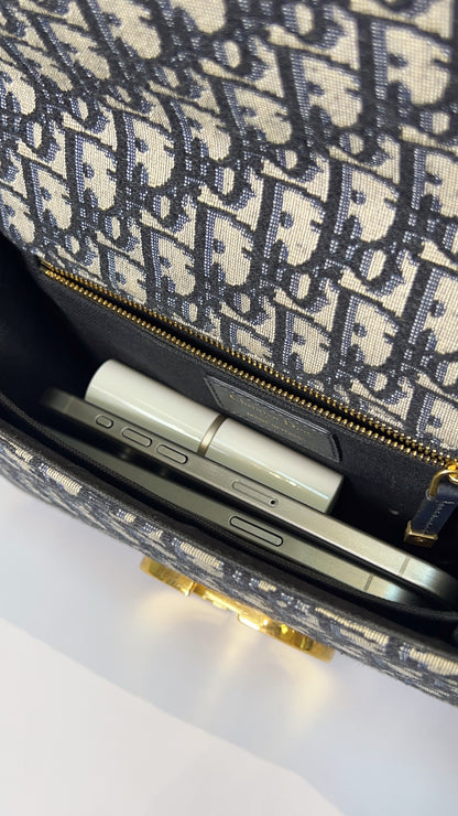 Dior Navy Oblique Montaigne 30 GHW