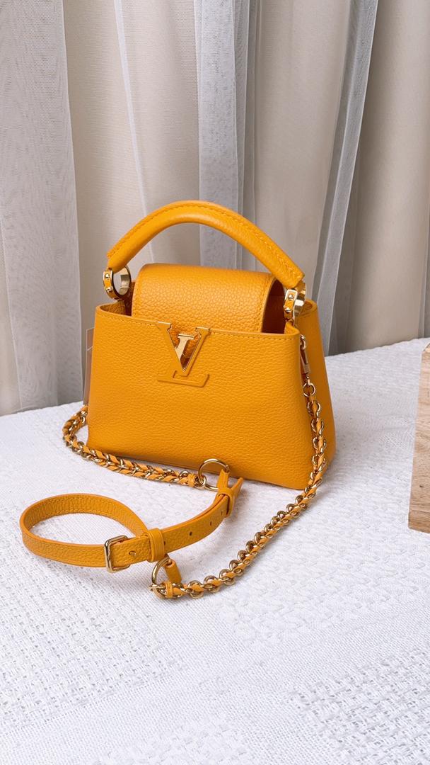 Louis Vuitton Ocre Yellow Taurillon Mini Capucines