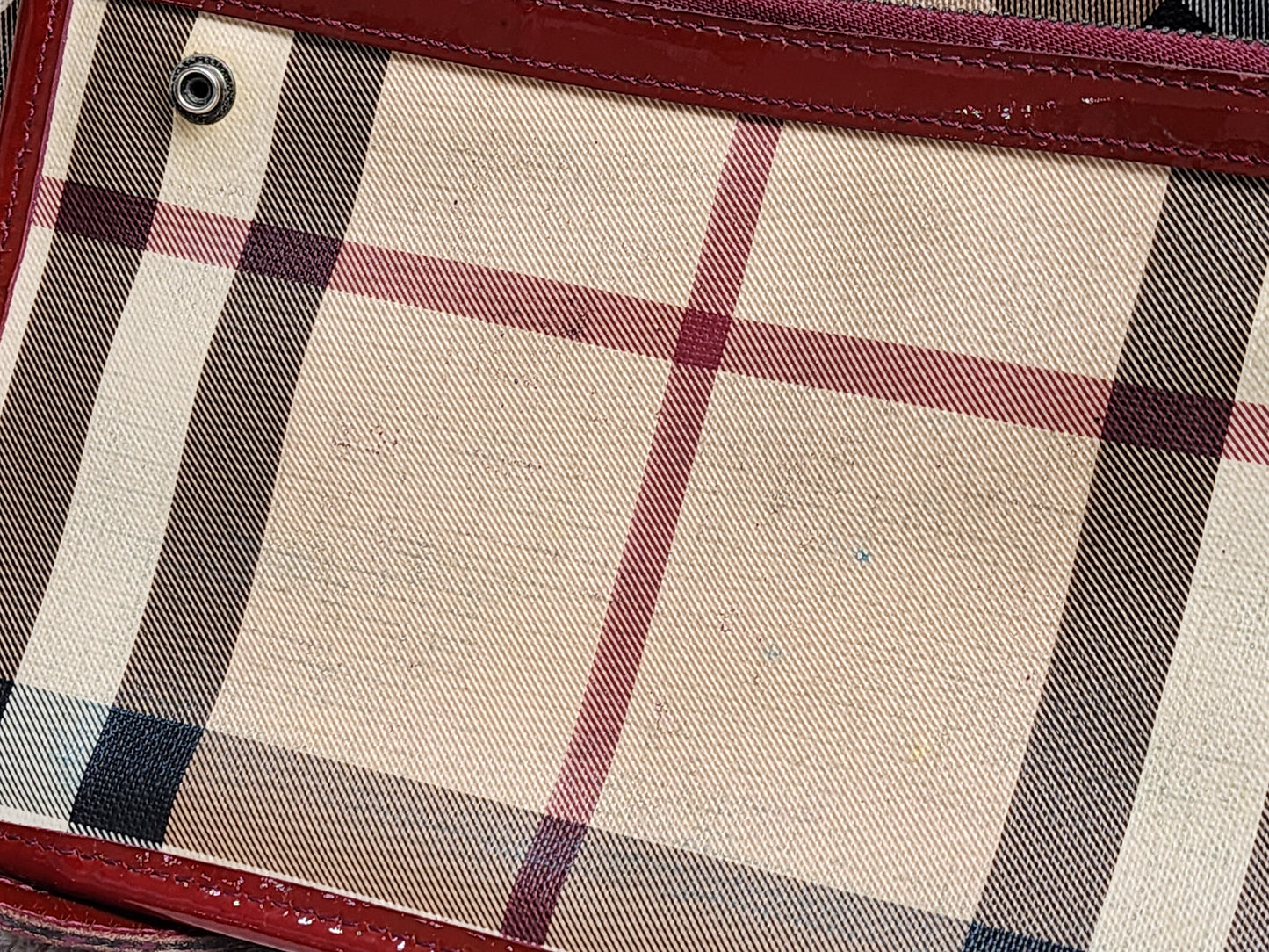 Burberry Red / Beige House Check PVC Cantebury Tote