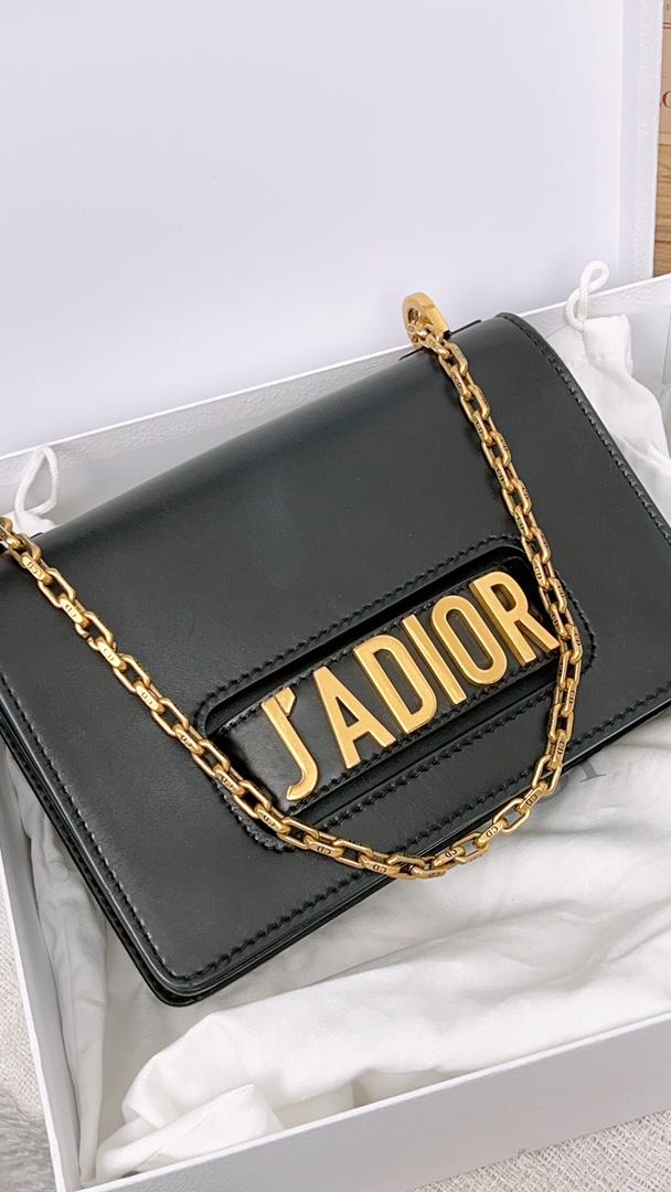 Dior Black Calfskin Jadior Medium Shoulder Bag GHW