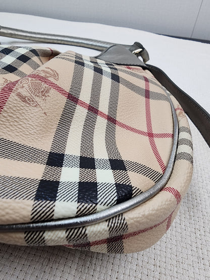 Burberry Beige Haymarket Check Shoulder Bag