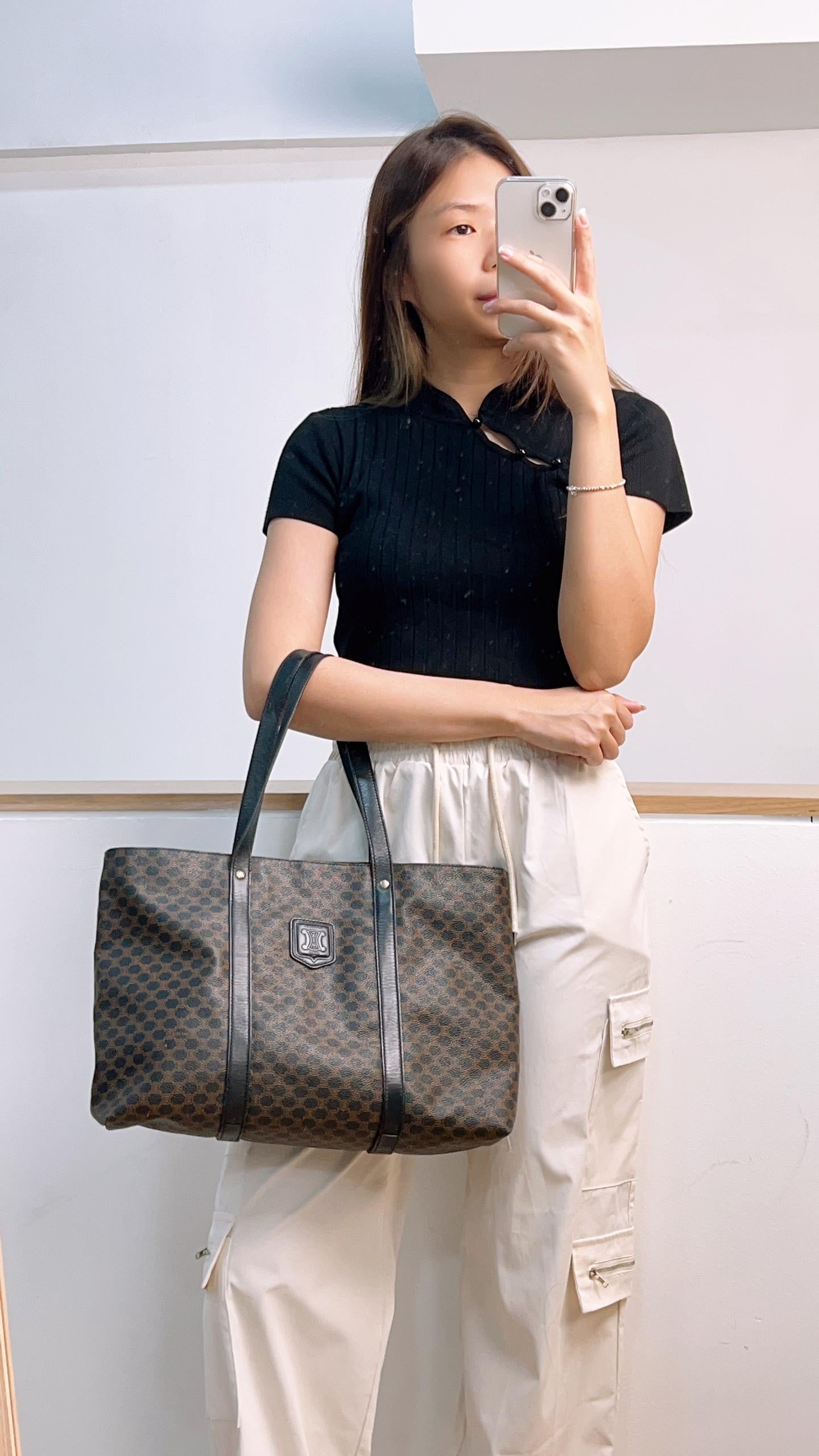 Celine Black Macadam Tote Bag