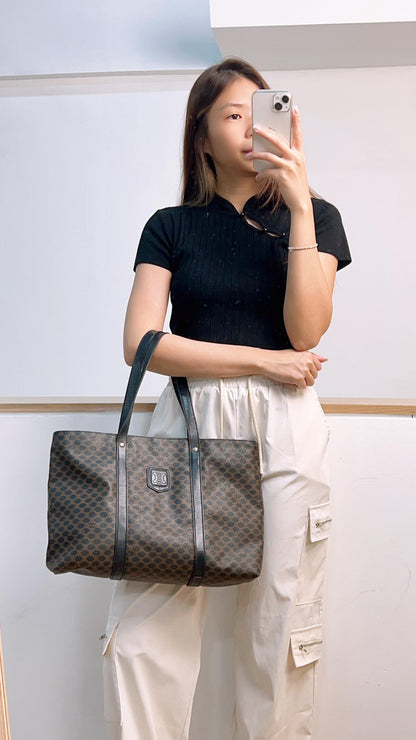 Celine Black Macadam Tote Bag