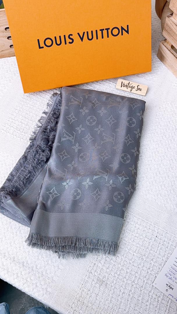 Louis Vuitton Grey Monogram Shine Shawl