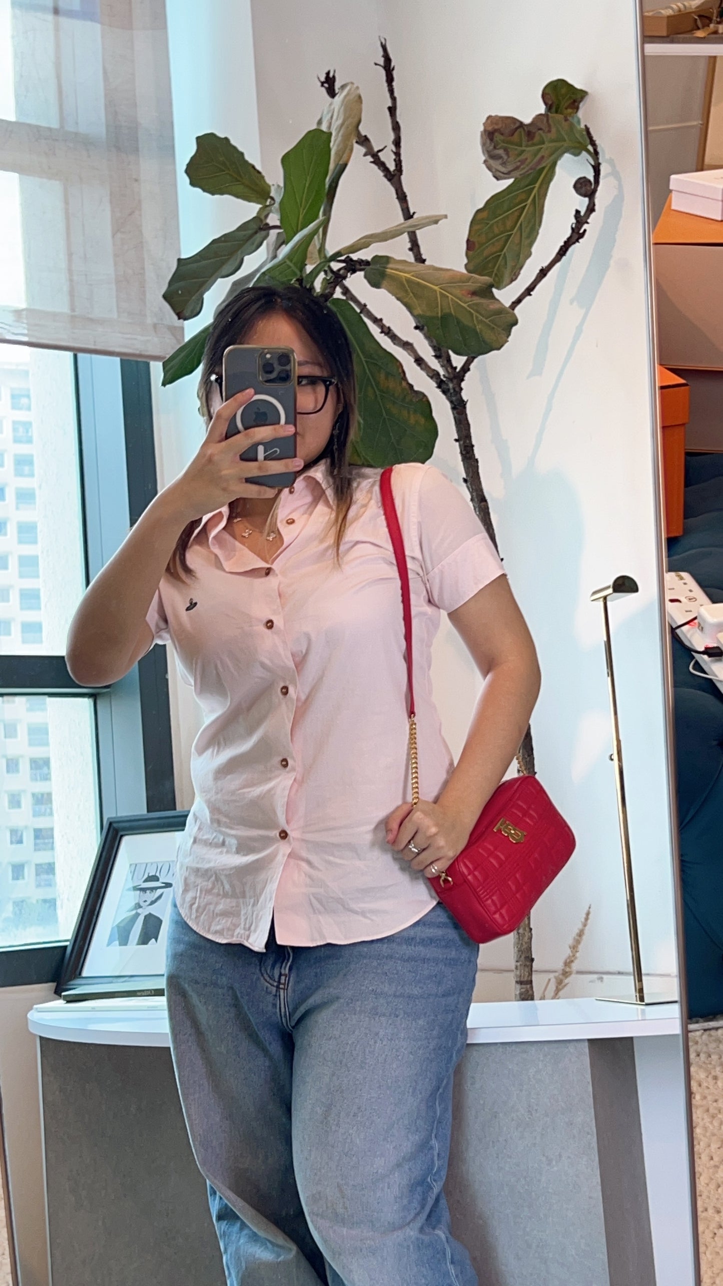 Burberry Red Small Lola Camera Bag