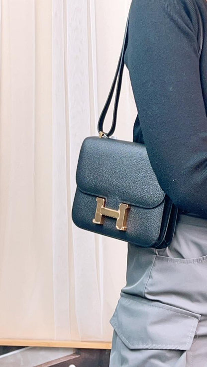 Hermes Black Constance 18 (GHW)