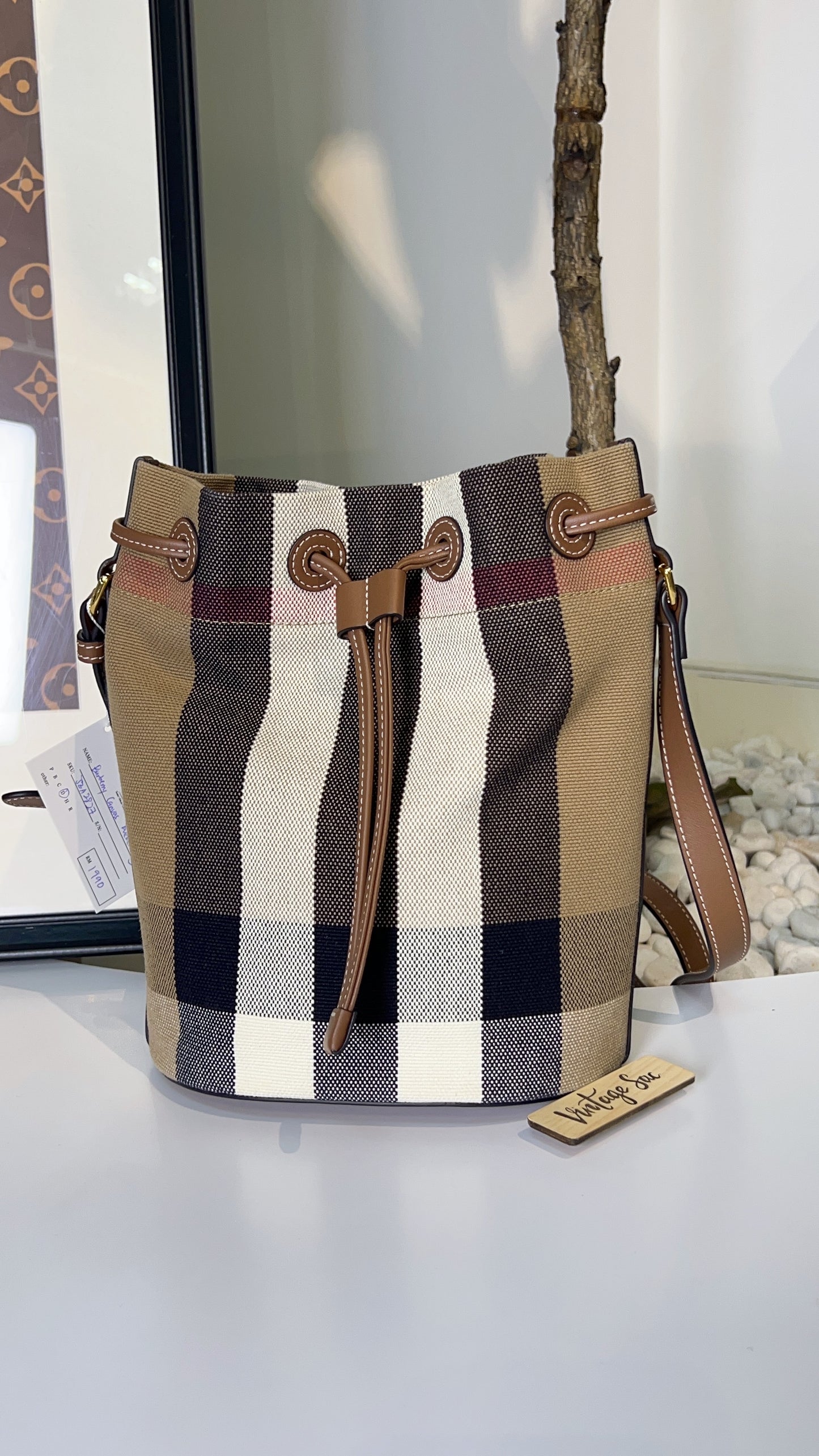 Burberry Canvas Bucket Bag