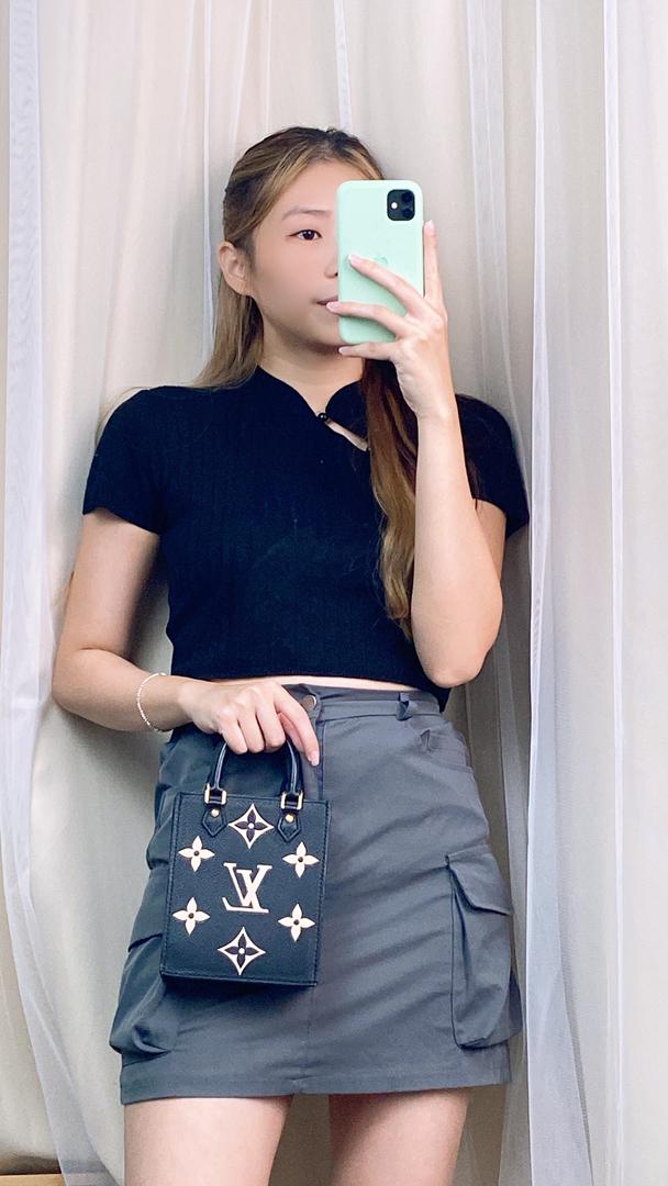 Louis Vuitton Black Empreintr Petit Sac Plat