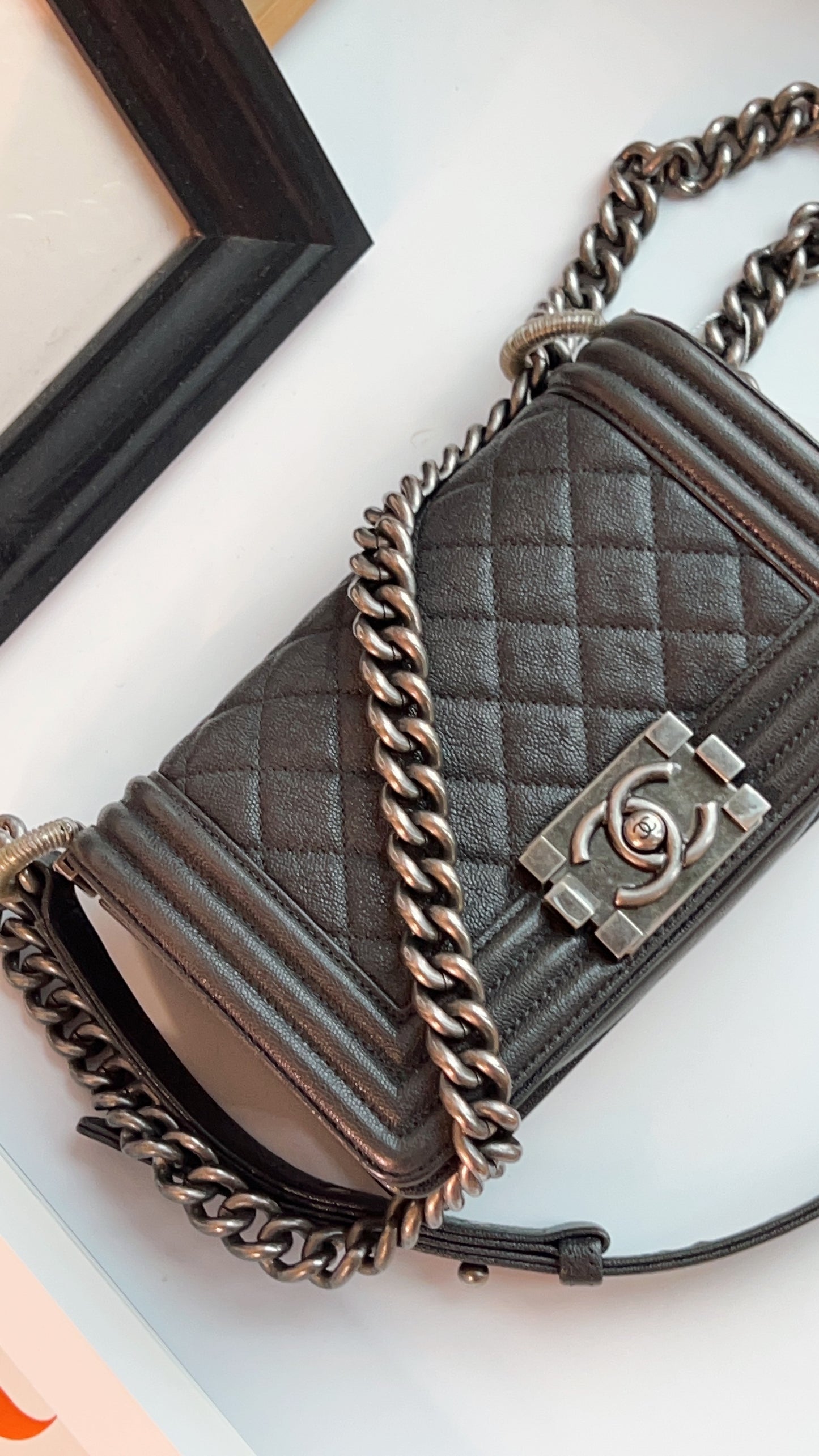 Chanel Small Boy in Dark Grey RHW