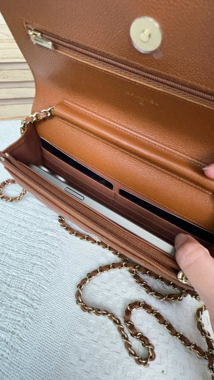 Chanel Brown Caviar Classic WOC
