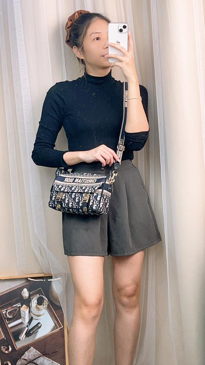 D-ior Navy Oblique Small D-iorcamp Bag