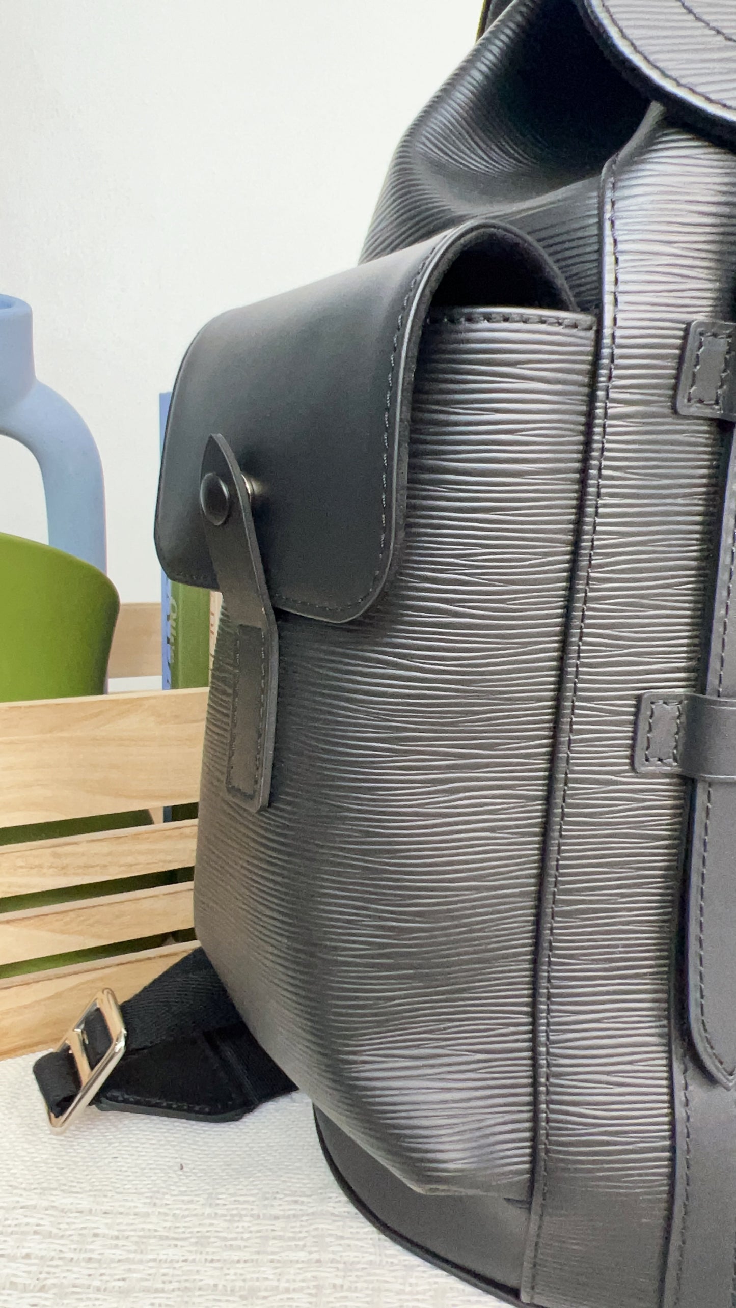 LV Black Epi Christopher Backpack MM