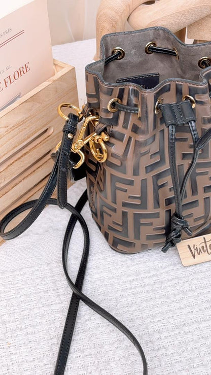 Fendi Brown Calfskin Mini Mon Tresor Bag