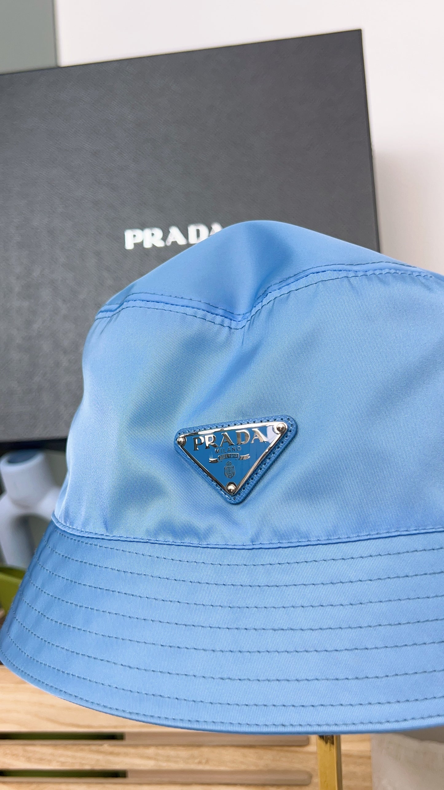 Prada Blue Nylon Bucket Hat