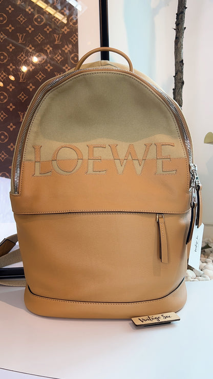 Loewe Beige Canvas Backpack