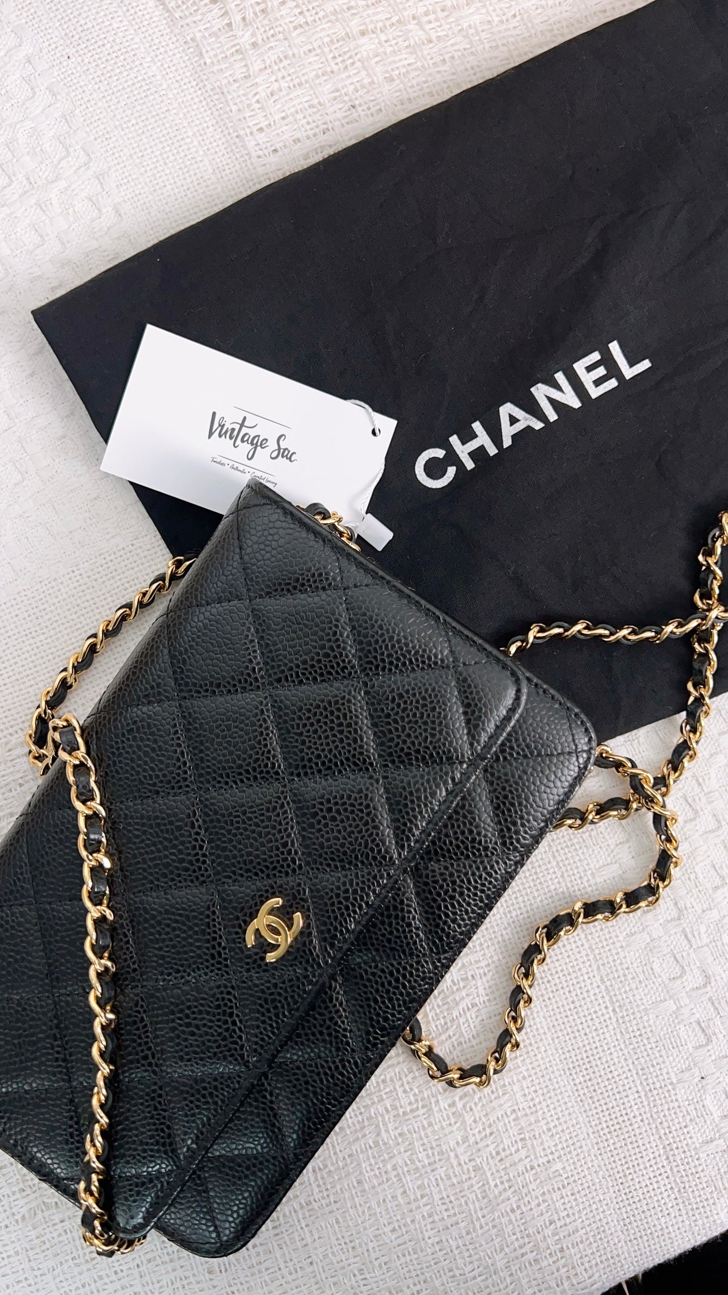 Chanel Black Caviar Classic WOC GHW