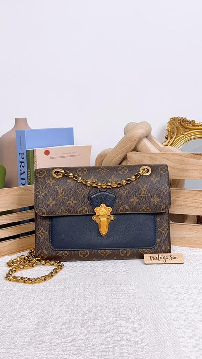 Louis Vuitton Navy Monogram Victoire Flap Bag
