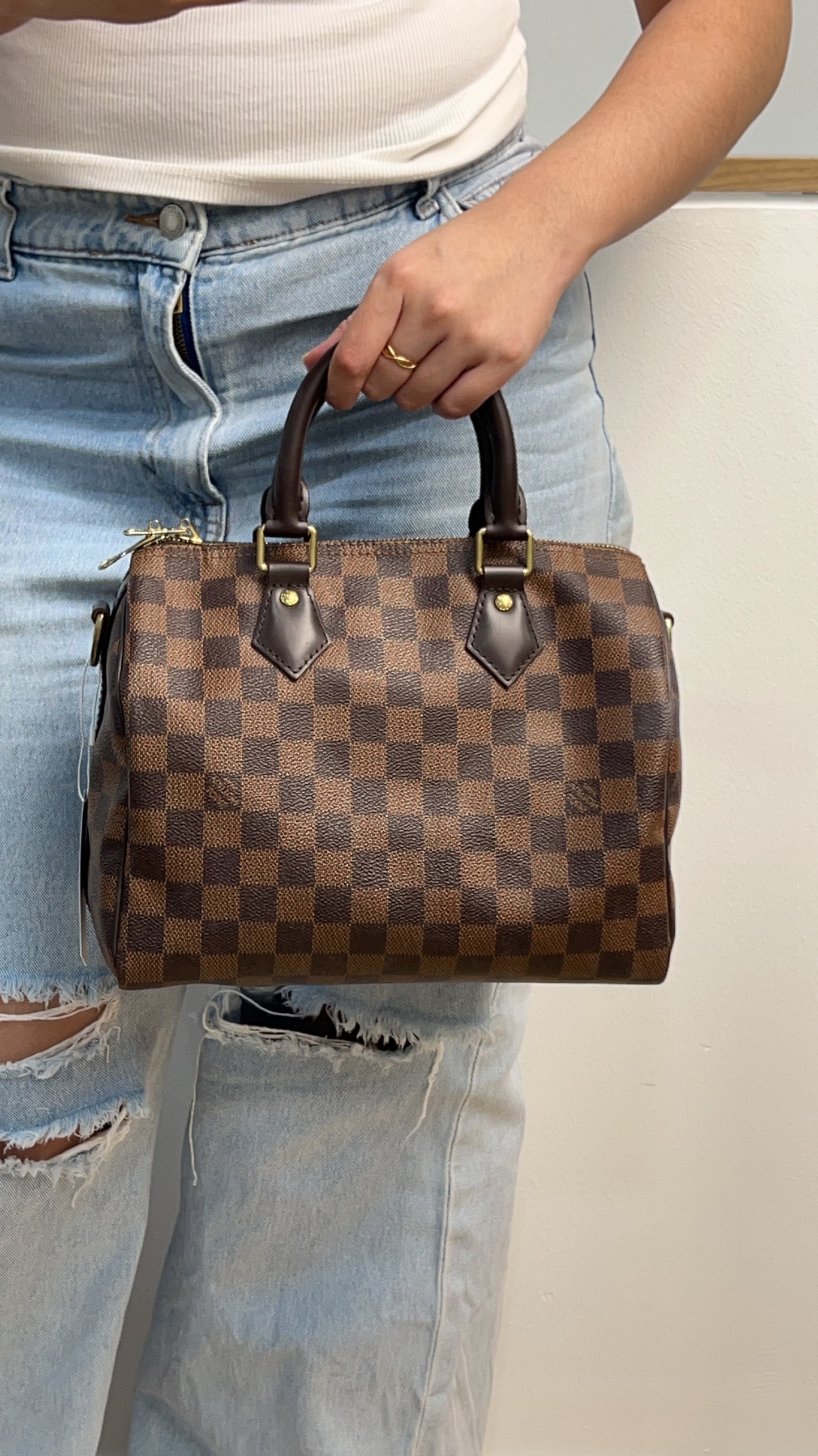 LV Damier Ebene Speedy 25 Bandouliere