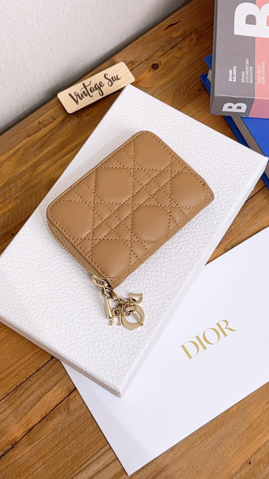 Dior Beige Lambskin Small Vayaguer Coin Purse
