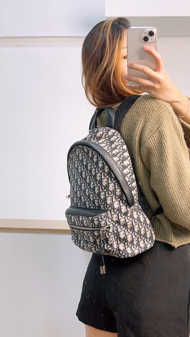Dior Navy Oblique Backpack