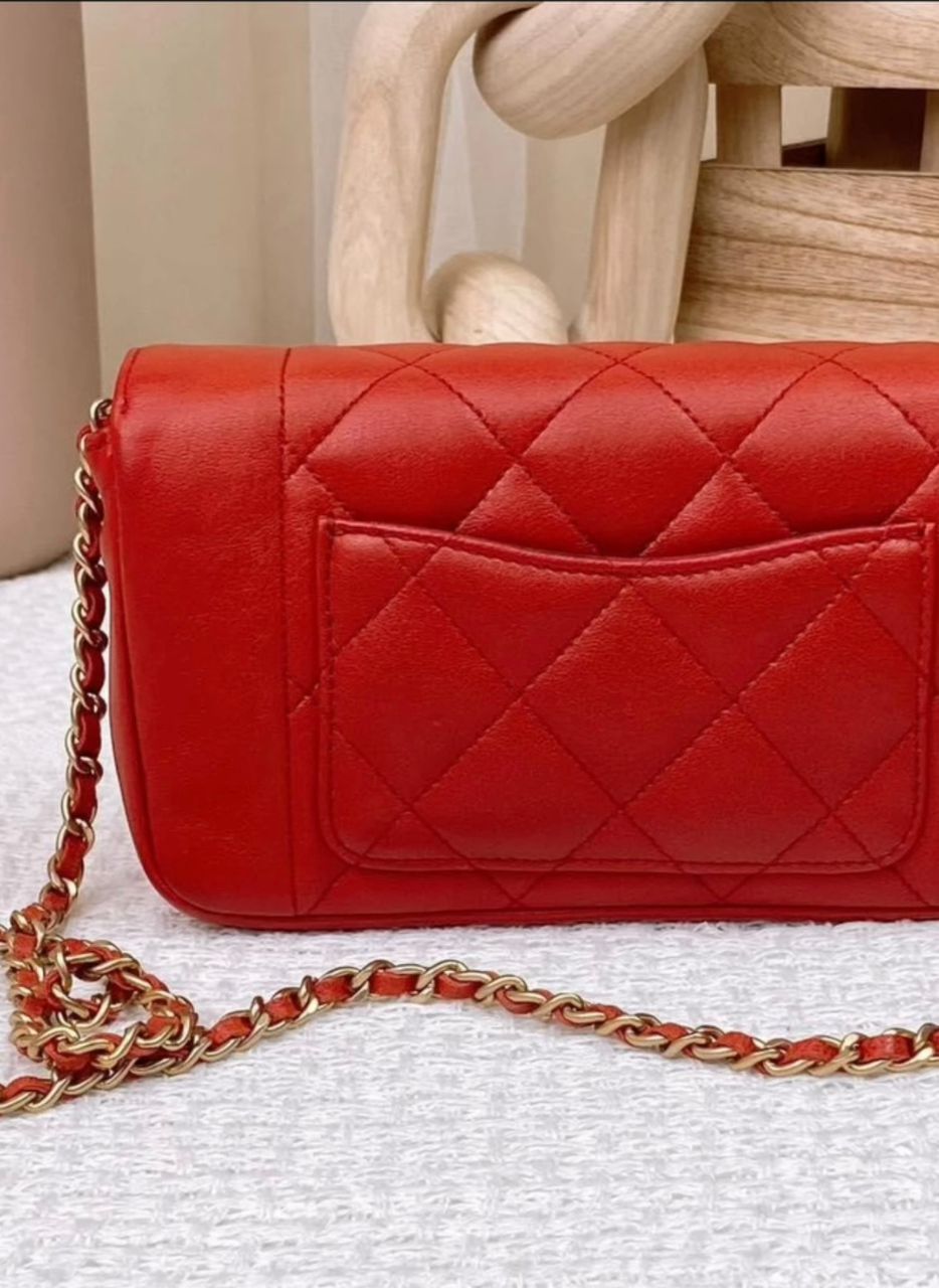 Chanel Red Calfskin Mini Diana Reissue Flap Bag GHW