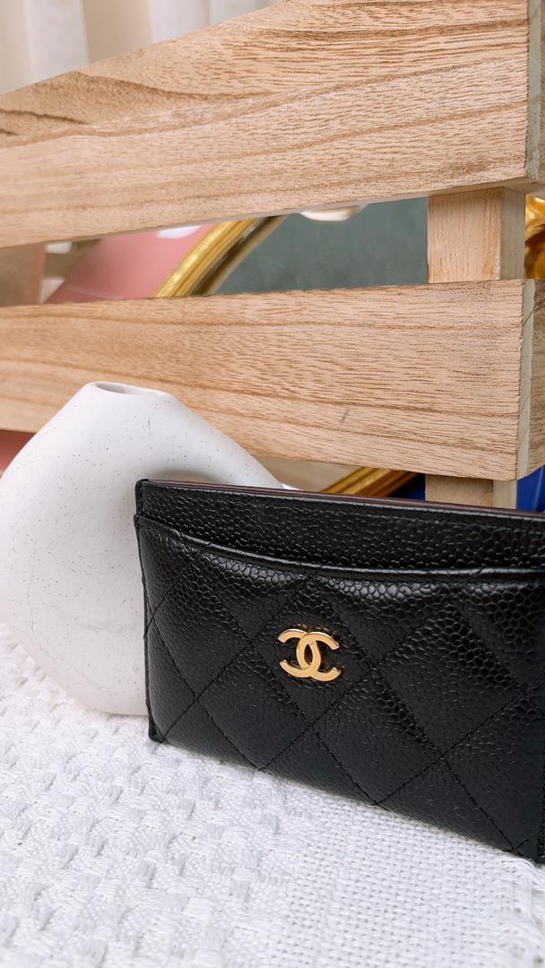 Chanel Black Caviar Classic Card Case (GHW)