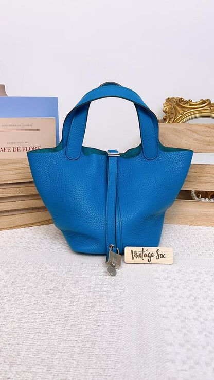 Hermes Blue Picotin 18 (Phw)