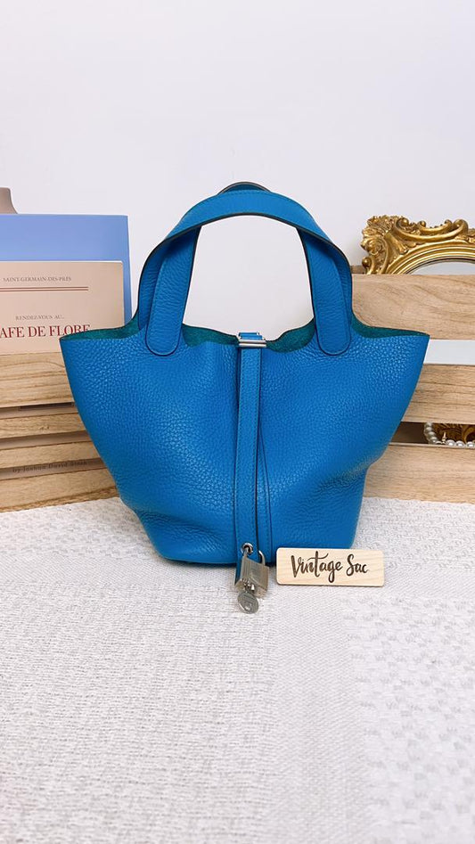 Hermes Blue Picotin 18 (Phw)
