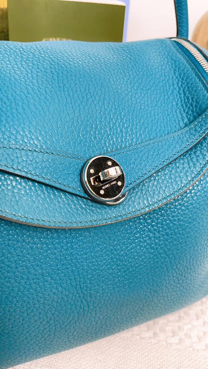 Hermes Blue Lindy 30 (PHW)