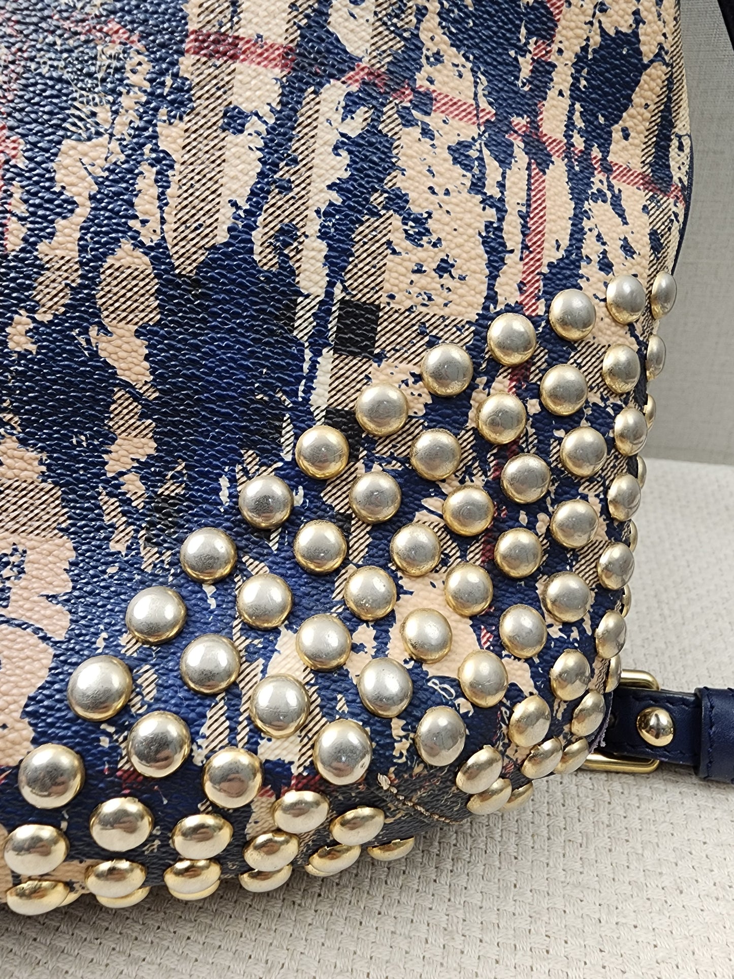 Burberry Haymarket Check Splash Studded Canterbury Tote