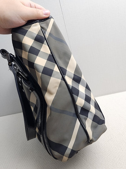Burberry Black Nylon Beat Check Victoria Tote