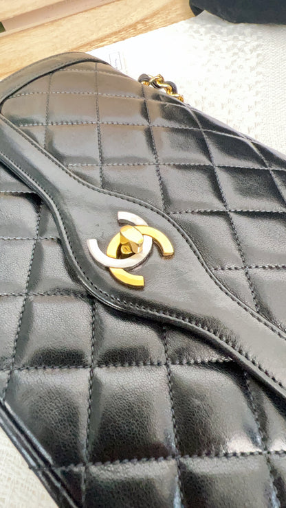 Chanel Black Lambskin Vintage Paris Limited Double Flap
