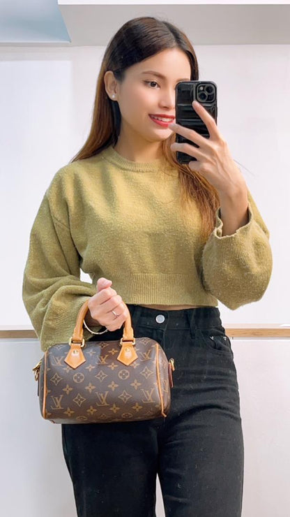 LV Monogram Speedy 20 with Black Strap