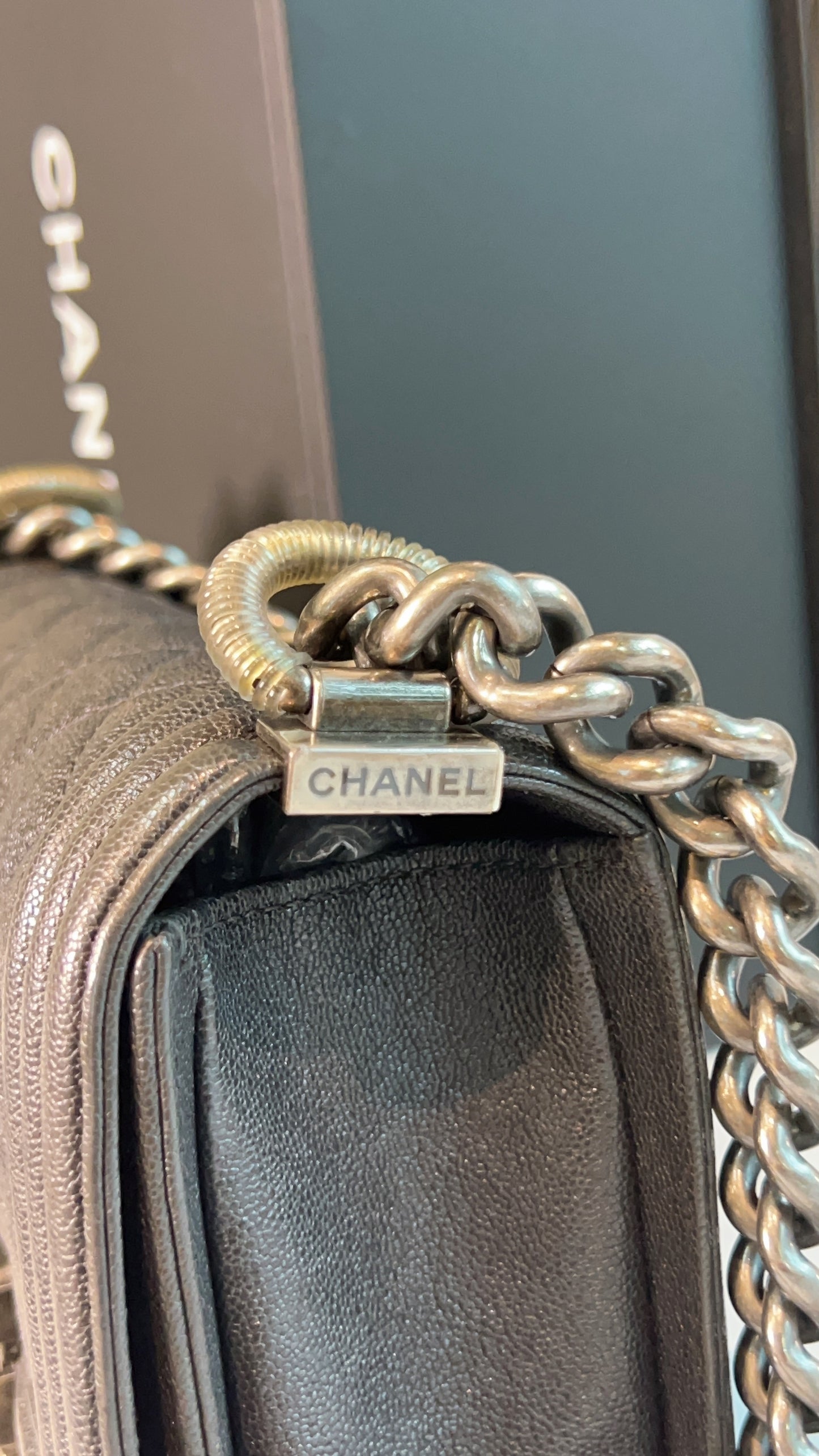 Chanel Small Boy in Dark Grey RHW