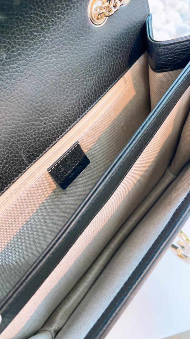 Gucci Black Medium Interlocking Chain Bag (GHW)