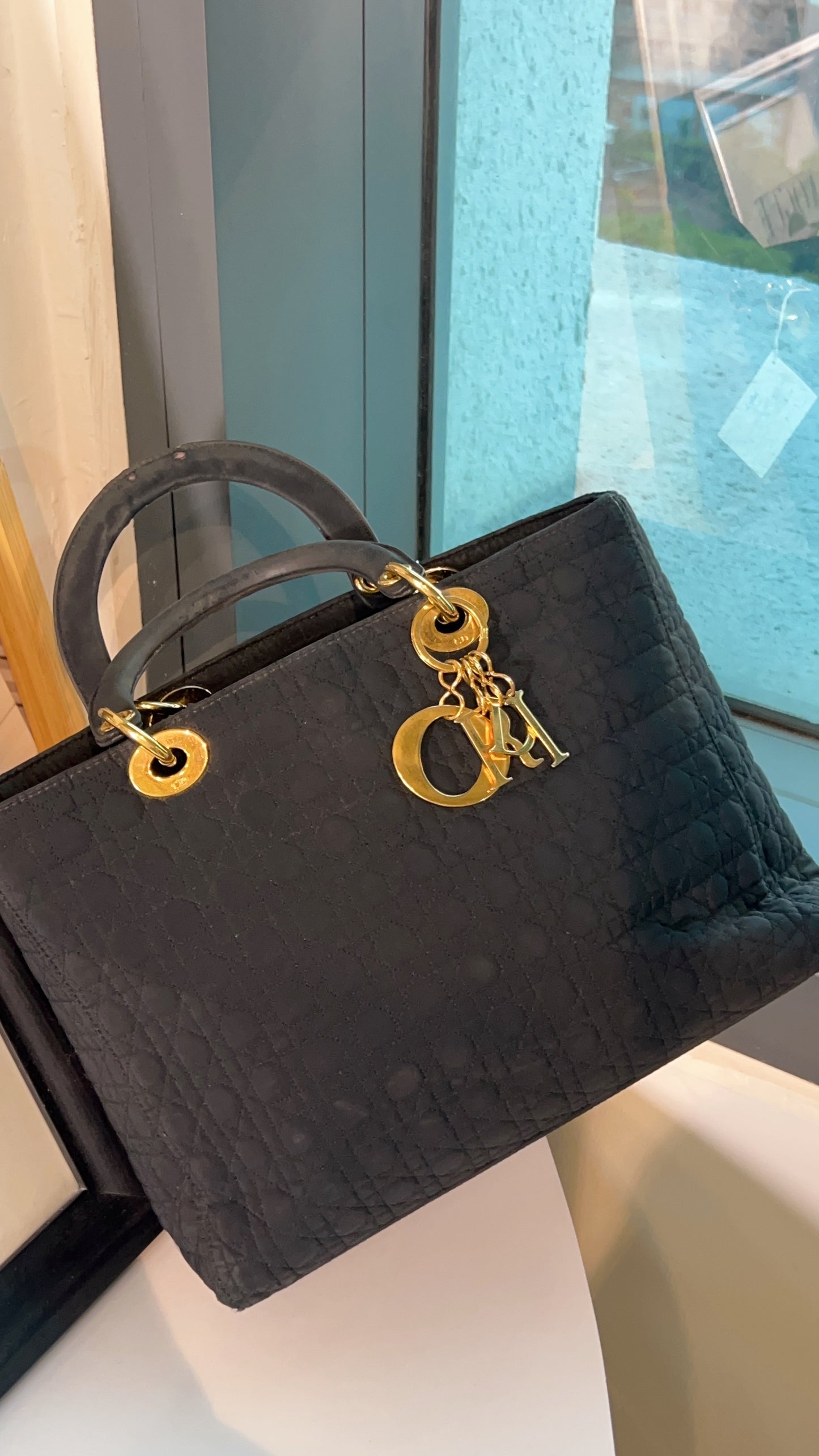 Dior Black Canvas Vintage Lady Dior