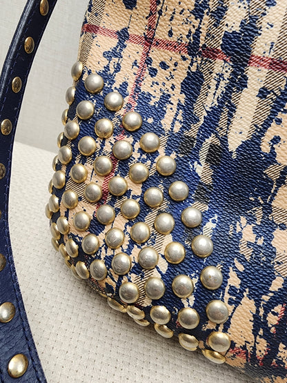 Burberry Haymarket Check Splash Studded Canterbury Tote