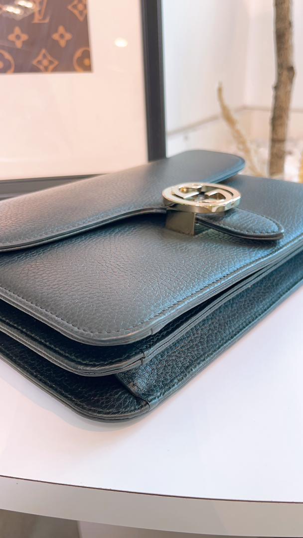 Gucci Black Medium Interlocking Chain Bag (GHW)