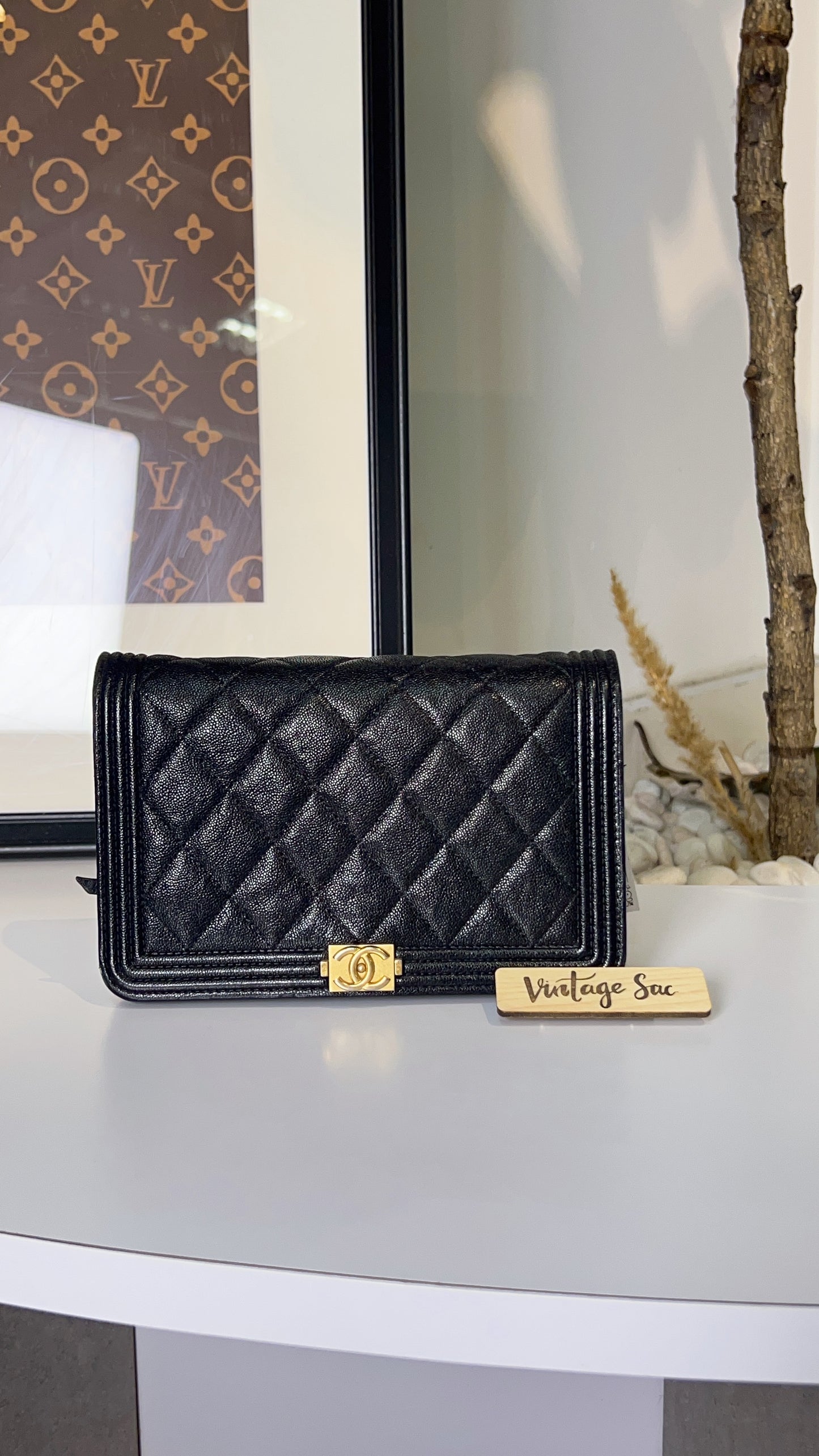 Chanel Black Caviar LeBoy WOC GHW