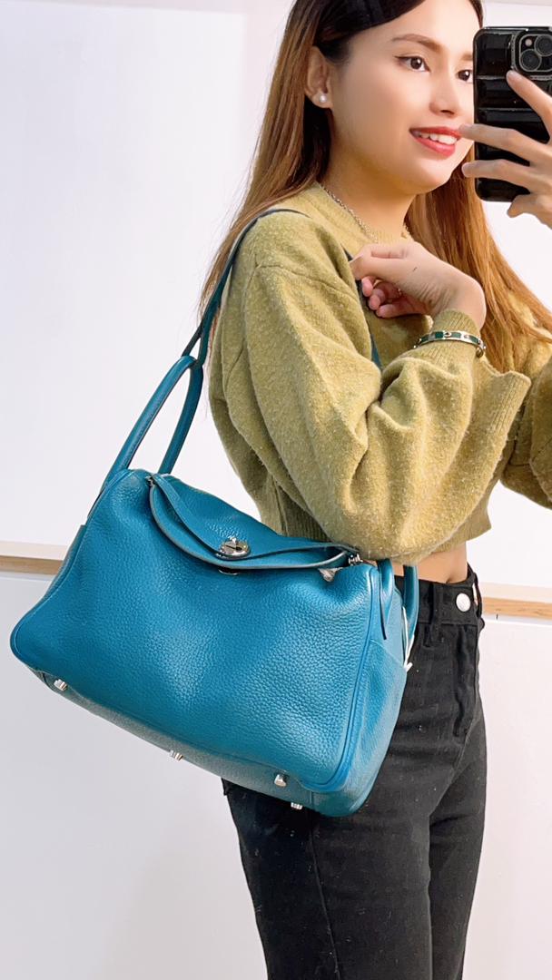 Hermes Blue Lindy 30 (PHW)