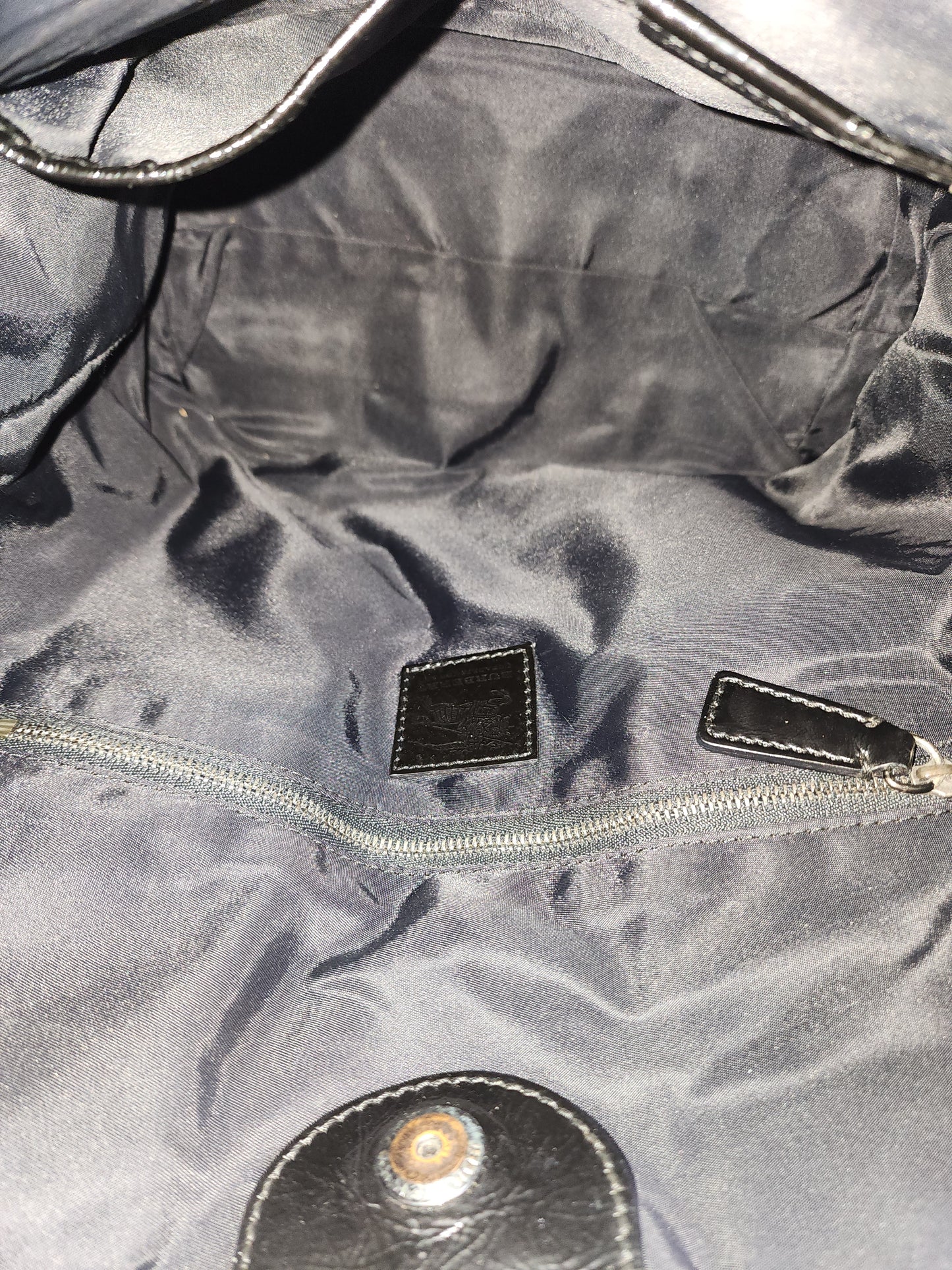 Burberry Black Nylon Beat Check Victoria Tote