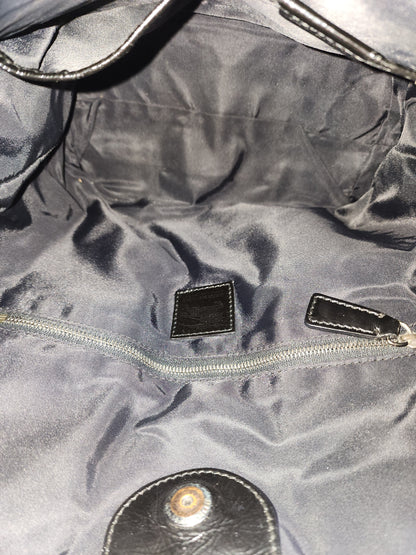 Burberry Black Nylon Beat Check Victoria Tote