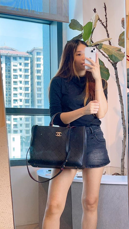 Chanel Cerf Executive Tote in Black Caviar (GHW)