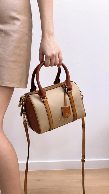 Burberry Brown Canvas Alchester Boston Bag