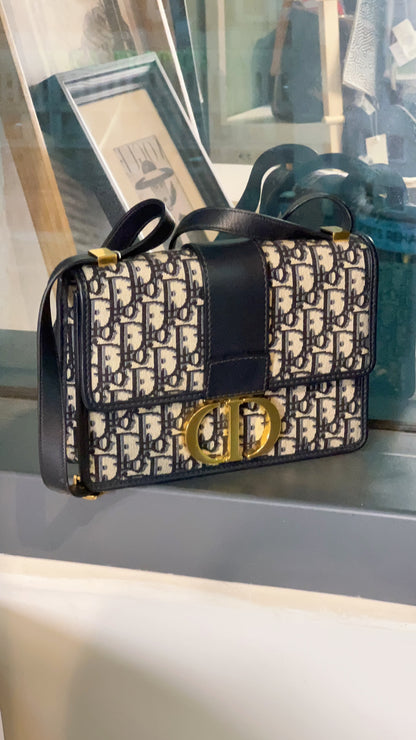 Dior Navy Oblique Montaigne 30 GHW