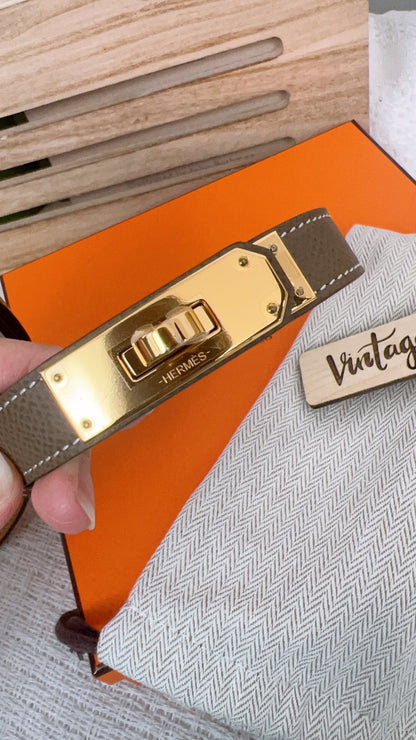 Hermes Epson Etoupe Kelly 18 Belt GHW