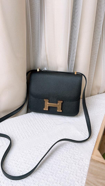 Hermes Black Constance 18 (GHW)