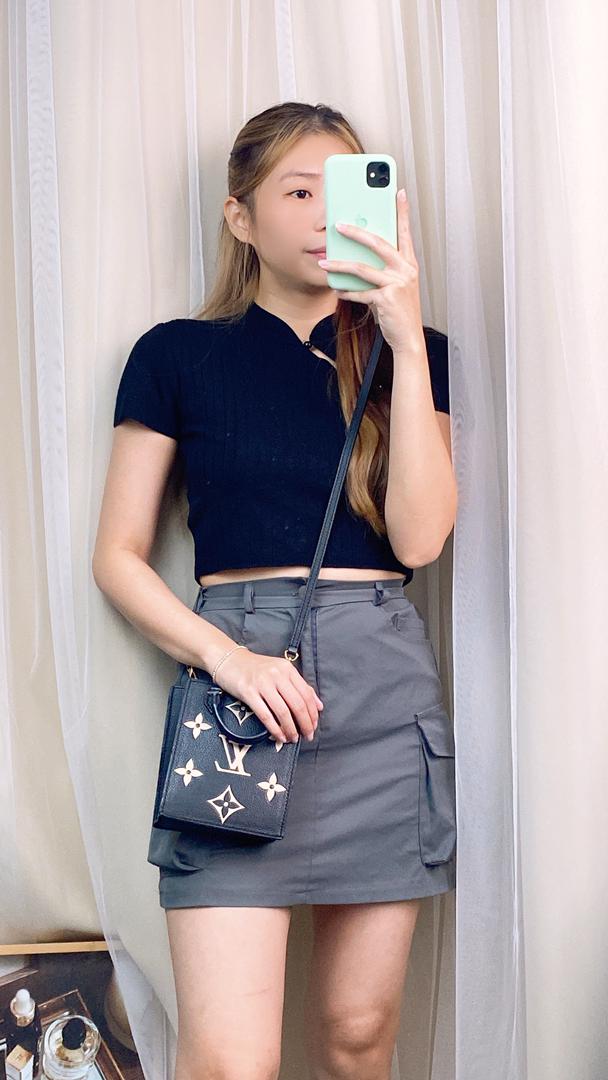 Louis Vuitton Black Empreintr Petit Sac Plat