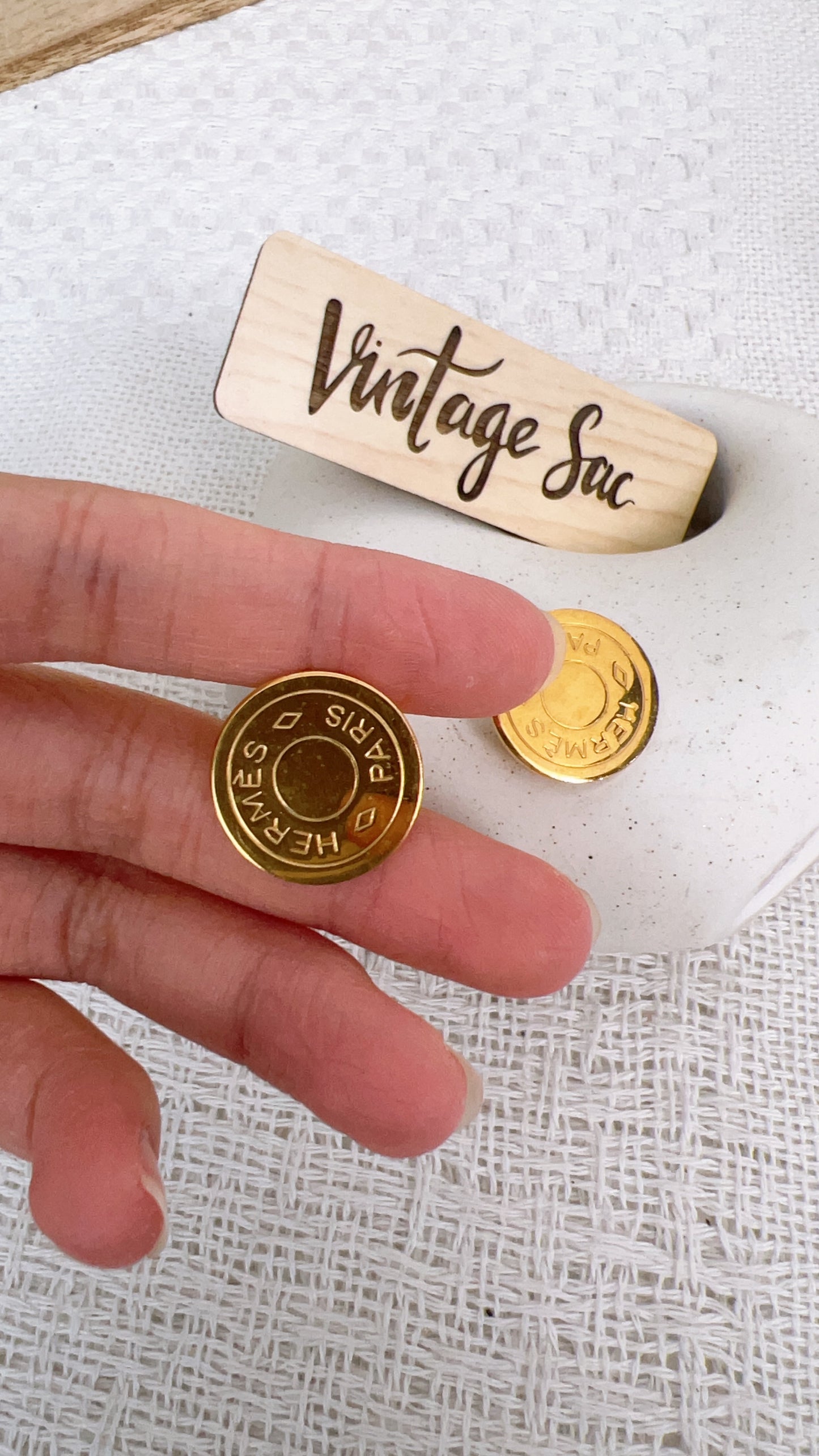 Hermes 20th Century Gold Plated Bijouterie Fantaisie Clou De Selle Clip